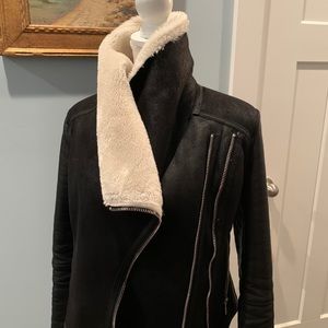 BLANK NYC motorcycle Jacket Faux shearling Sz S